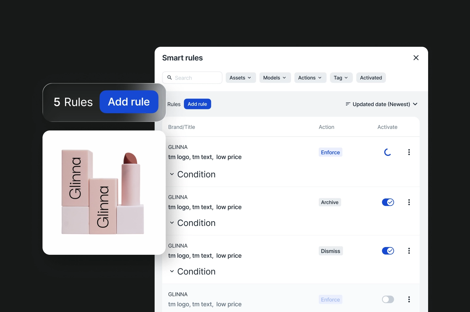 Automated enforcement workflow interface